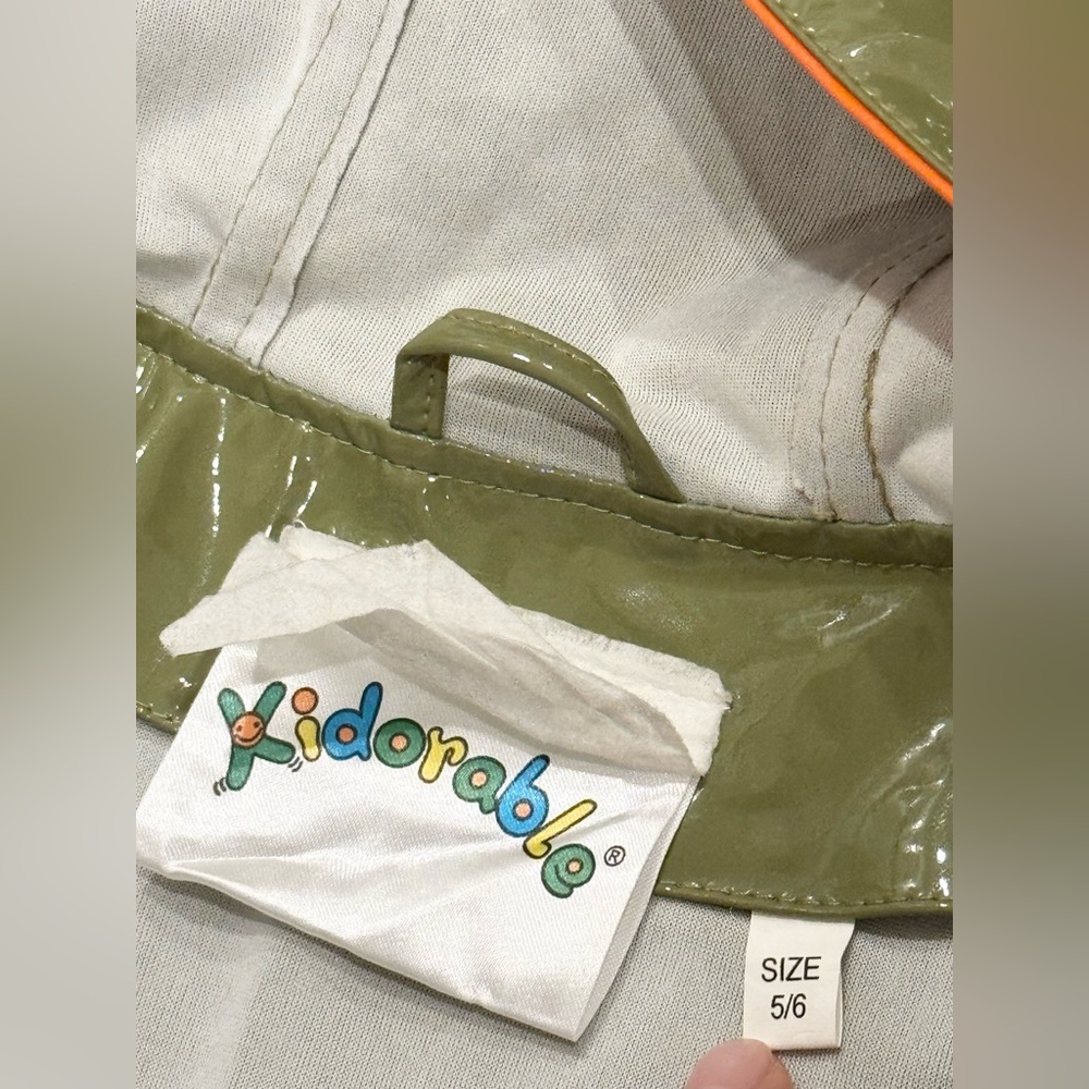 Kidorable Green Dinosaur Raincoat with Orange Spikes - Picture 7 of 9